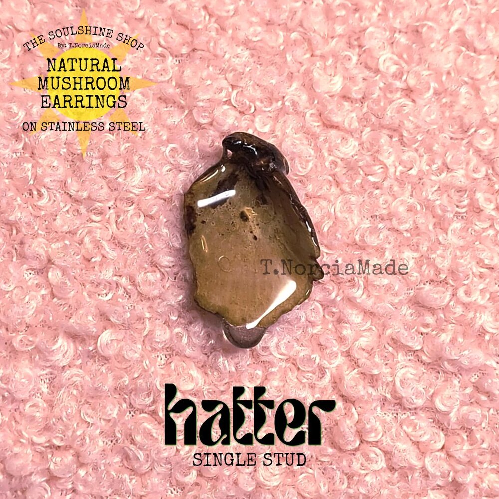 Hatter Natural Mushroom Single Stud Earring